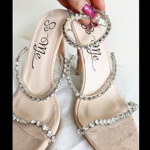 Strappy nude sexy heels